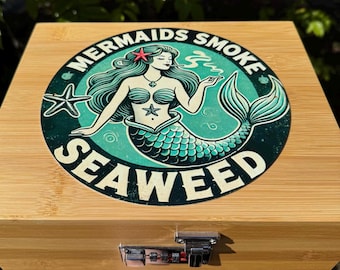 Large Wooden Stash Box with Design