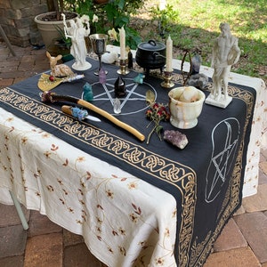 Triple Pentacle Altar Cloth Long 72x21