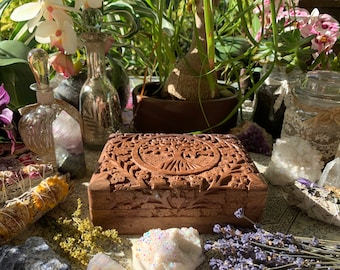 Large Tree of Life Wood Box w/lavender Kit 5 x 7