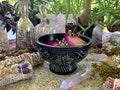 Black Soapstone Pedestal Altar Bowl