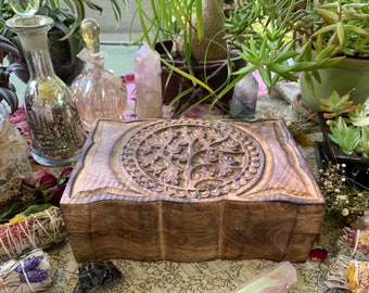 Tree of Life Wooden Box Kit w/ white sage