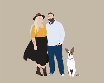 Digital Portrait | Custom Illustrated portrait of an individual, couple, or family | Gift Idea - Valentine's Day