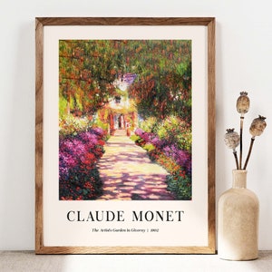 Claude Monet The Artists Garden in Giverny, Poster, Monet Wall Art Print, Poster Wall Art,  Exibition poster, Gallery Wall, Floral CM022