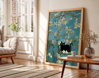 黒猫アート、フィンセント・ファン・ゴッホのアーモンドの花の猫