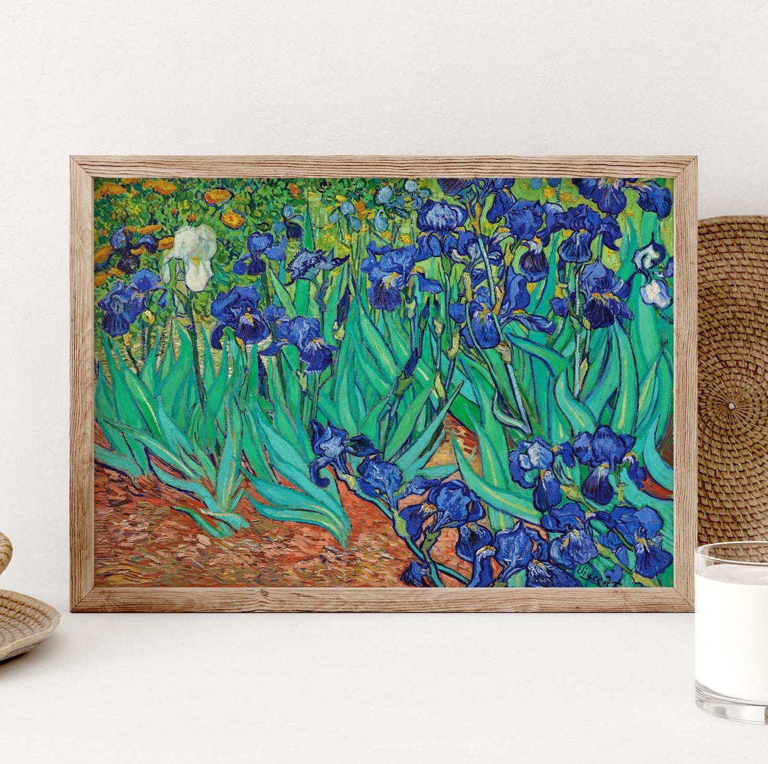 Vincent Van Gogh Irises Poster, Van Gogh Irises Print, Landscape, Van