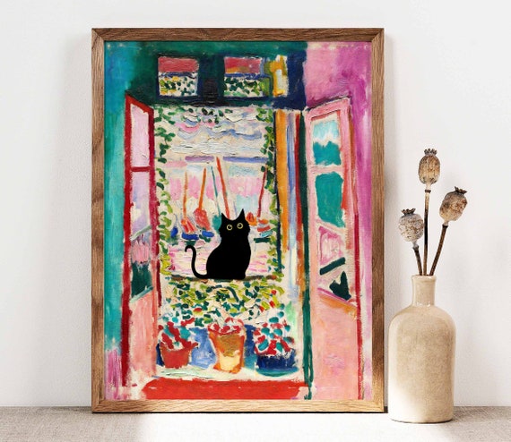 Henri Matisse Cat Print, Matisse Open Window Cat Poster, Black Cat Art,  Floral Print, Funny Cat Print, Funny Gift, Home Decor Poster PS0052 - Etsy