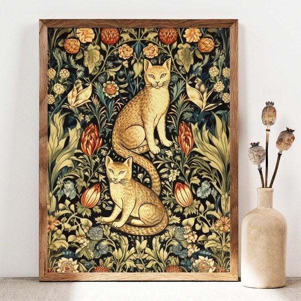 William Morris Art and Cats - Etsy