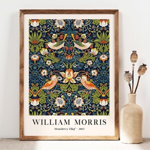 William Morris Print, William Morris Poster, William Morris Strawberry Thief Art, Floral Print, Vintage Art, Wall Art Gift, Art Decor WM003