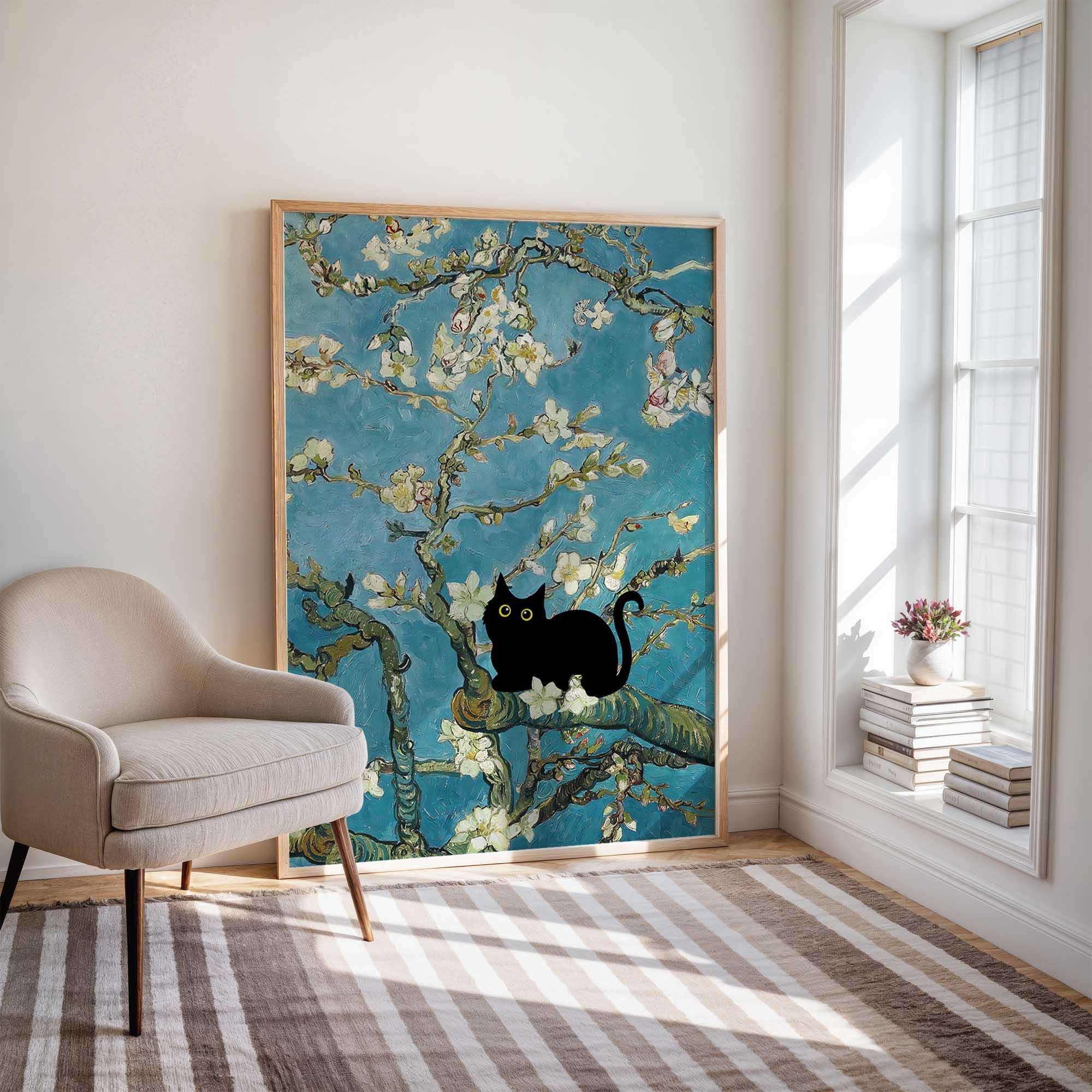 黒猫アート、フィンセント・ファン・ゴッホのアーモンドの花の猫