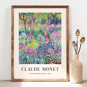 Claude Monet The Artist's Garden in Giverny Poster, Monet Wall Art Print, Poster Wall Art, Exhibition poster, Gallery Wall, Floral CM016