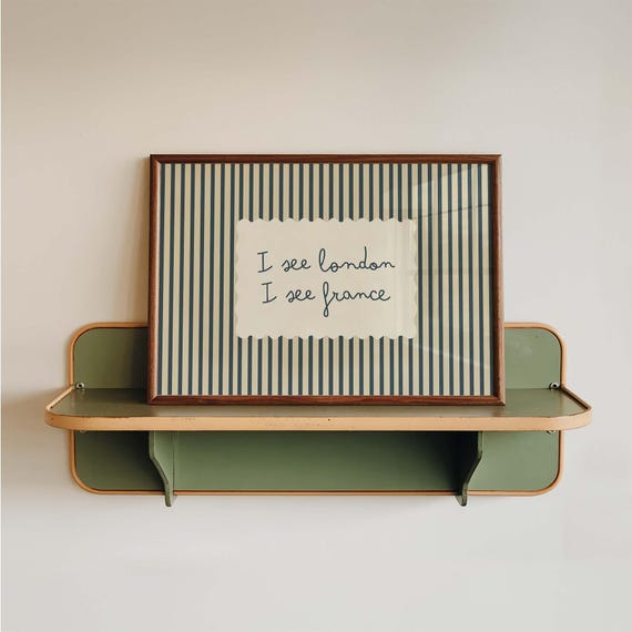 I See London I See France Quote Print, Minimalist Bathroom Art, Retro Stripes