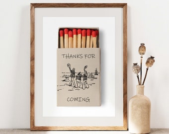 Thanks For Coming Matchbox Print, Vintage Sailor Poster, Trendy Wall Decor, Cute Quote Art Aesthetic Wall Art, Gallery Wall Art Gift PS0527