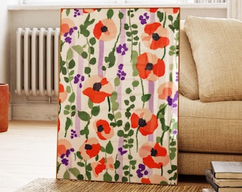 Henri Matisse Inspired Poppies Print, Flowers Wall art, Fowers Print, Gallery Wall Art, Matisse Botanical Art, Gift Idea, Wall Art Gift MA07