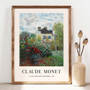 Claude Monet A Corner of the Garden Poster, Monet Wall Art Print, Poster Wall Art, Monet Exhibition poster, Gallery Wall, Floral CM011