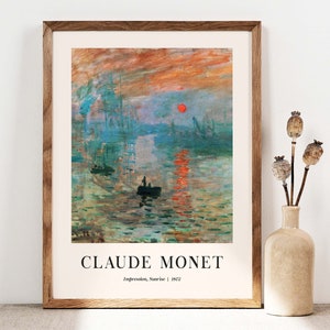 Claude Monet Sunrise Poster, Monet Wall Art Print, Poster Wall Art, Monet Exhibition poster Print, Gallery Wall Art, Sea Ocean art CM003