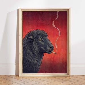 sheep smoking a cigarette Smoking Sheep