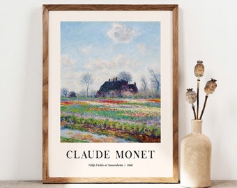 Claude Monet Tulip Fields at Sassenheim Poster, Monet Wall Art Print, Poster Wall Art, Monet Exhibition poster, Gallery Wall, Tulips CM009