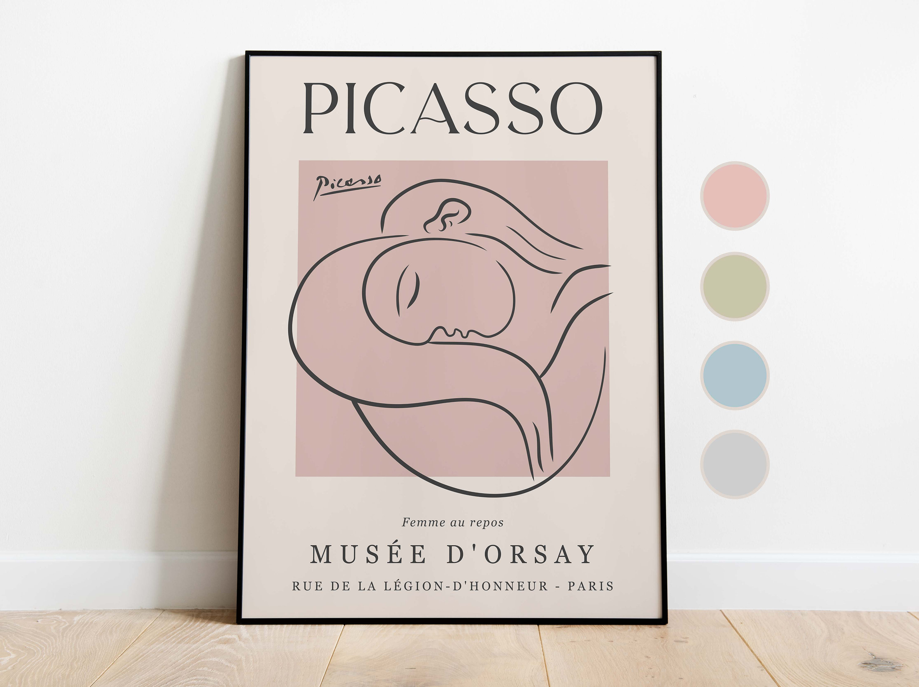 venskab log flyde Picasso Resting Woman Exhibition Vintage Line Art Poster - Etsy
