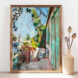 Henri Matisse Print, The Terrace, Saint-Tropez, Le Cateu Cambrésis, Mid-Century Modern, Boathouse, South of France, Sea View Art Gift PS0415