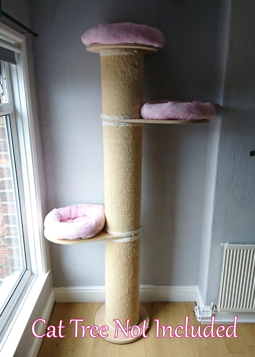 LIGHT PINK Waffle Fleece 3 Piece Cat Snuggle Replacement Bed Set to Fit