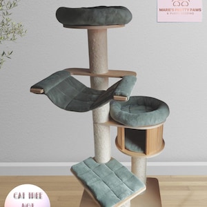 Khaki Green Cuddle Soft Fleece, Cat Tree Bedding Replacement Set for Natural Paradise Magnolia XL