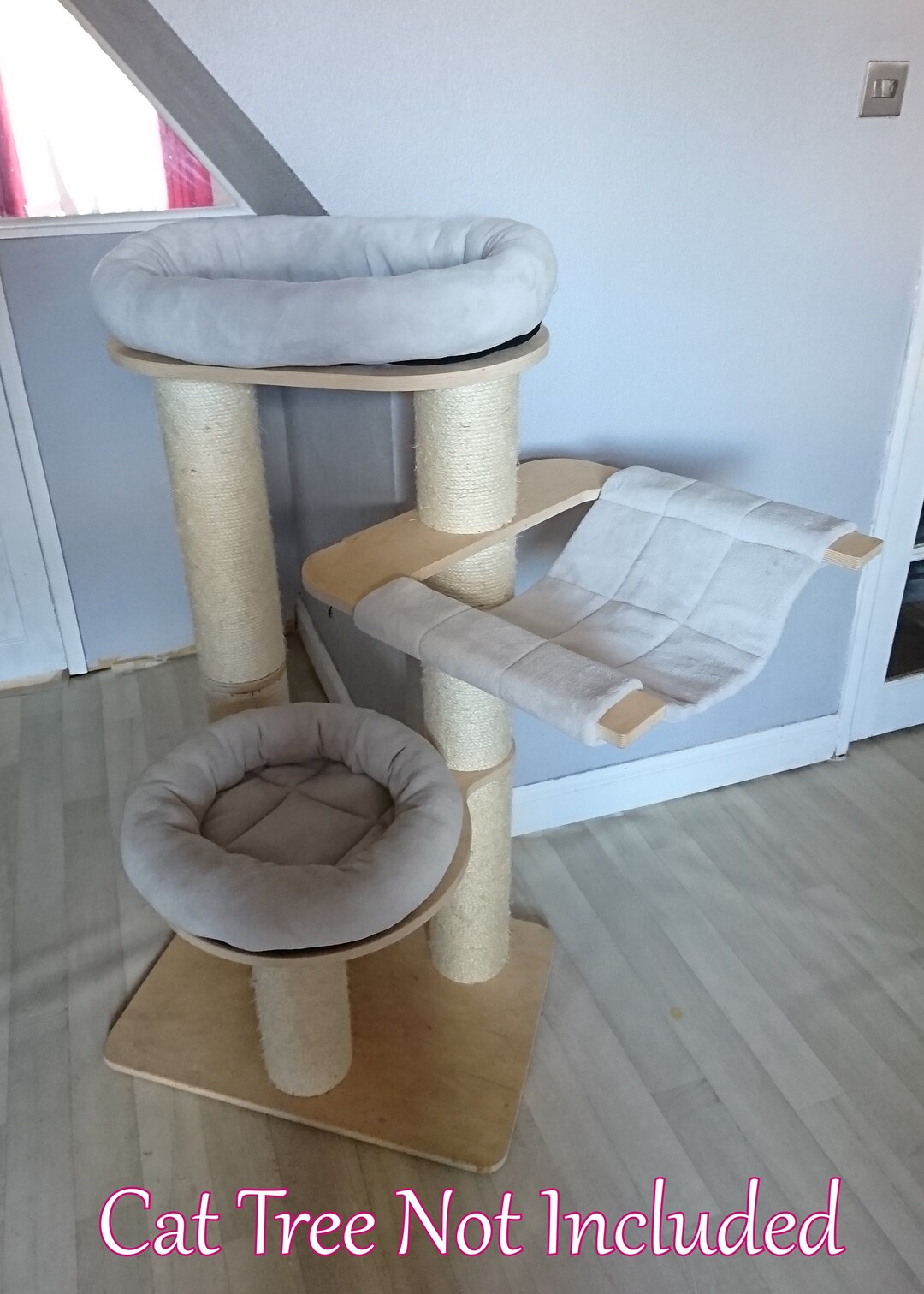 SILVER GREY Cuddle Fleece 3pc Cat Tree Bed Replacement Set to Etsy España