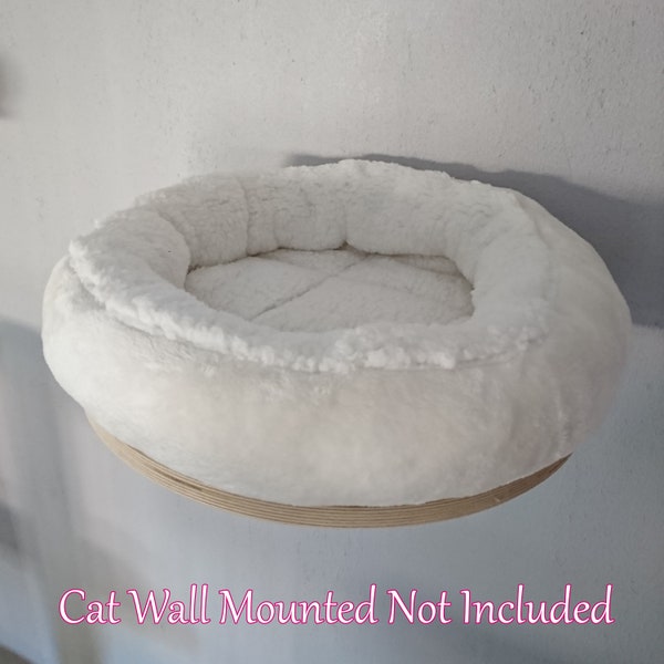 IVORY CREAM Knuffel & Sherpa Fleece Kat Snuggle Bed Vervanging om in te passen voor Natural Paradise Cat Wall Mounted (niet incl. muurbevestiging)