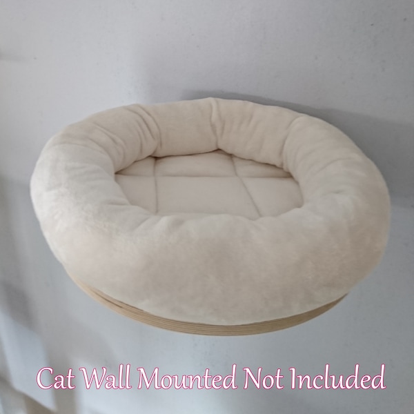 IVORY CREAM Cuddle Fleece Cat Snuggle Bed Replacement to Fit in for Natural Paradise Cat Wall Mounted (not included wall mount)