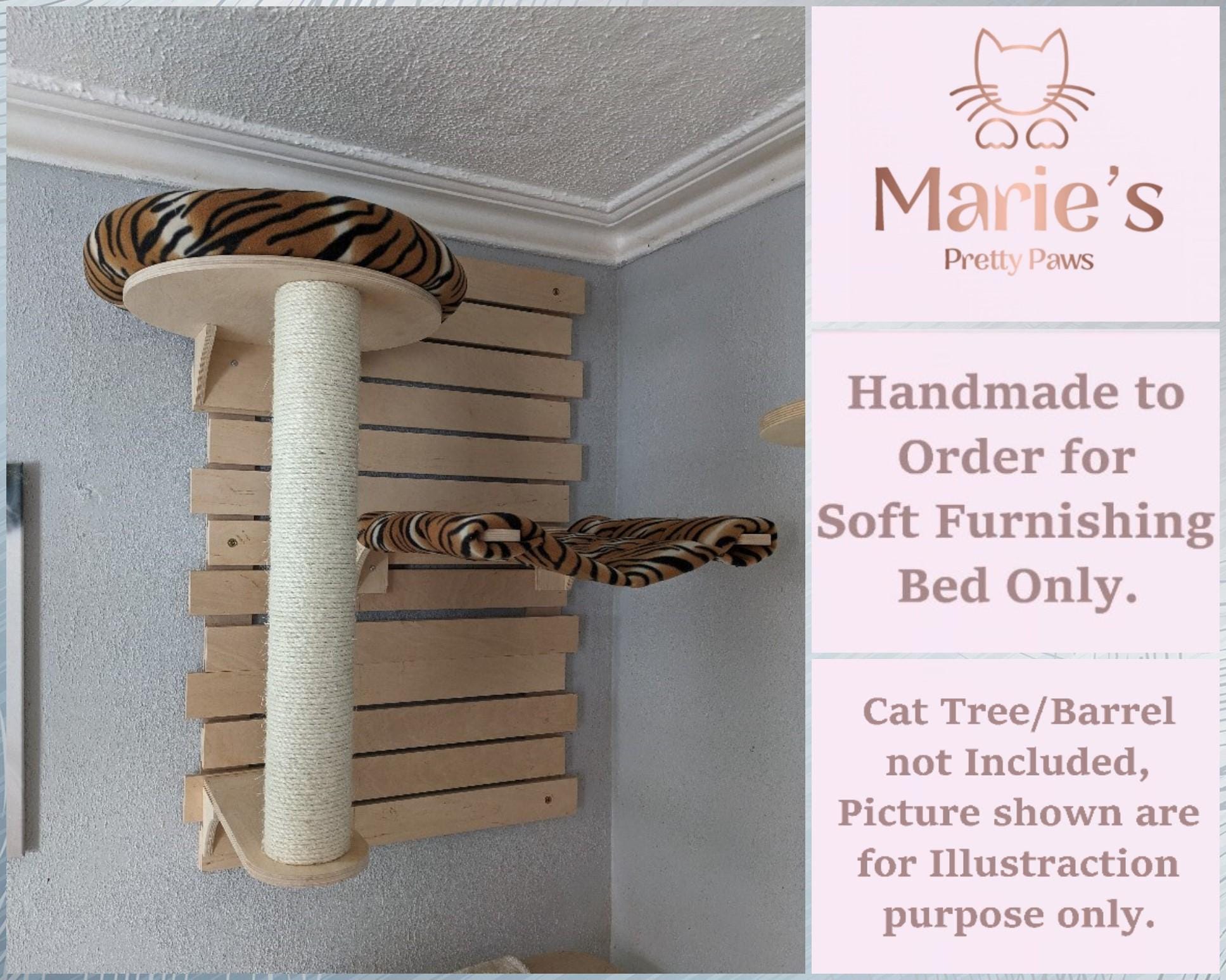 TIGER STRIPE PRINTED Polar Fleece, Pet Cat Tree Cushions Bed Replacement Set to fit in for Natural Paradise Dahlia Wall Scratch Board