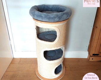 GREY Cuddle Soft Fleece 4 Piece Cat Scratching Barrel Replacement Bed Set to Fit in for Natural Paradise Scratch Barrel (not incl. barrel)