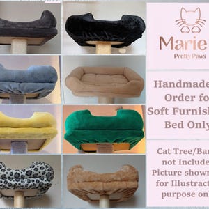 ANY COLOURS Square Shaped Elasticated Snuggle Cuddle Bed Cover to Attach on Any Flat platform Wood Board of Cat Scratching Tree