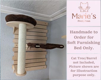Chocolate Brown Cuddle Plain Fleece, Pet Cat Tree Cushions Bed Replacement Set to fit in for Natural Paradise Dahlia Wall Scratch Board