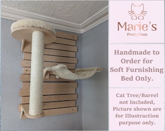 IVORY Light Cream Cuddle Plain Fleece, Pet Cat Tree Cushions Bed Replacement Set to fit in for Natural Paradise Dahlia Wall Scratch Board