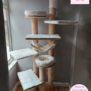 CRÈME D’IVOIRE Polaire Câline 7-8pc Remplacement de lit d’arbre de chat Set pour s’adapter à Natural Paradise Cat Tree Amaryllis XXL (pas incl. arbre à chat)