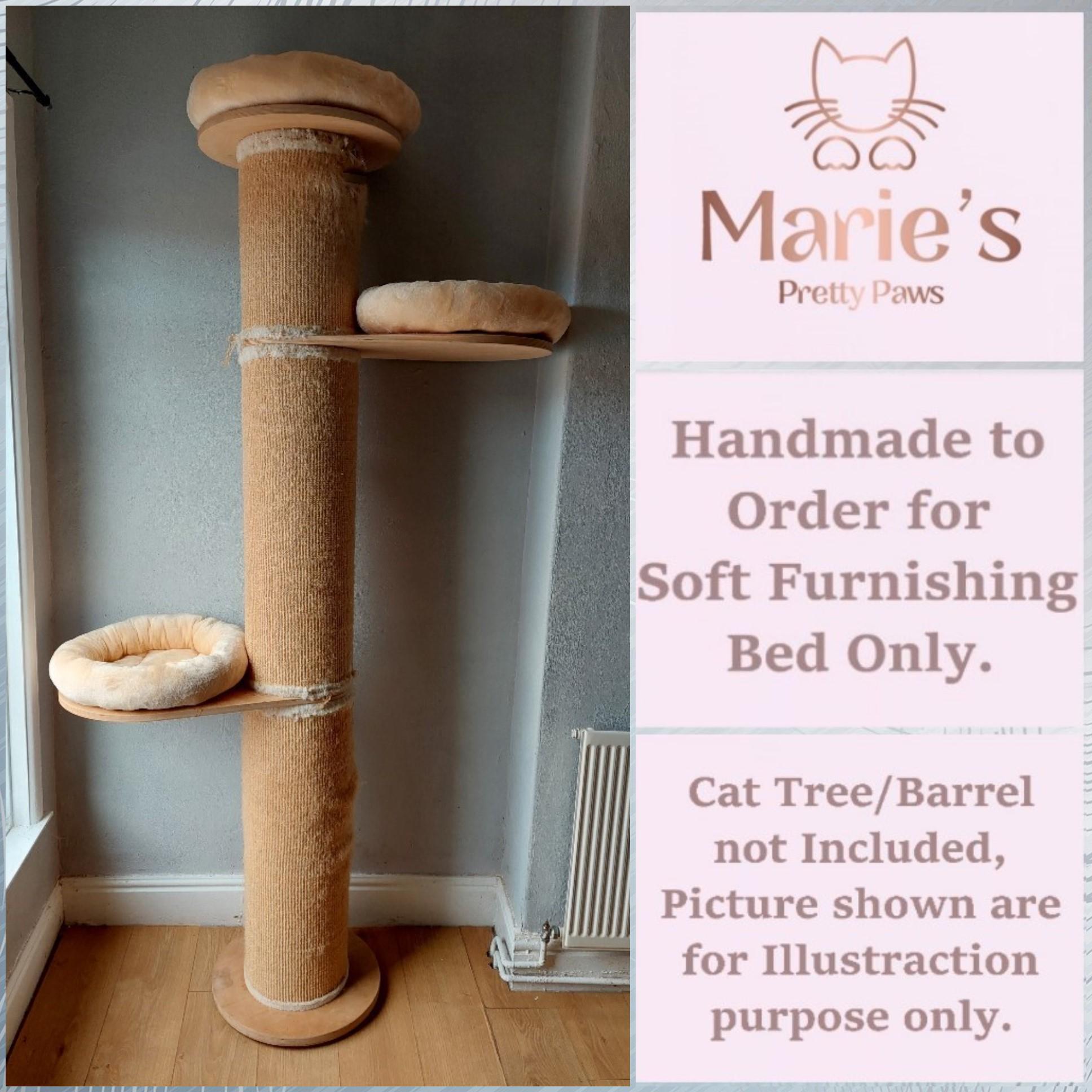 CHAMPAGNE CREAM Cuddle Plain Fleece, Pet Cat Tree Cushions Bed Replacement Set to fit in for Natural Paradise Jasmine XXL Scratching Pillar