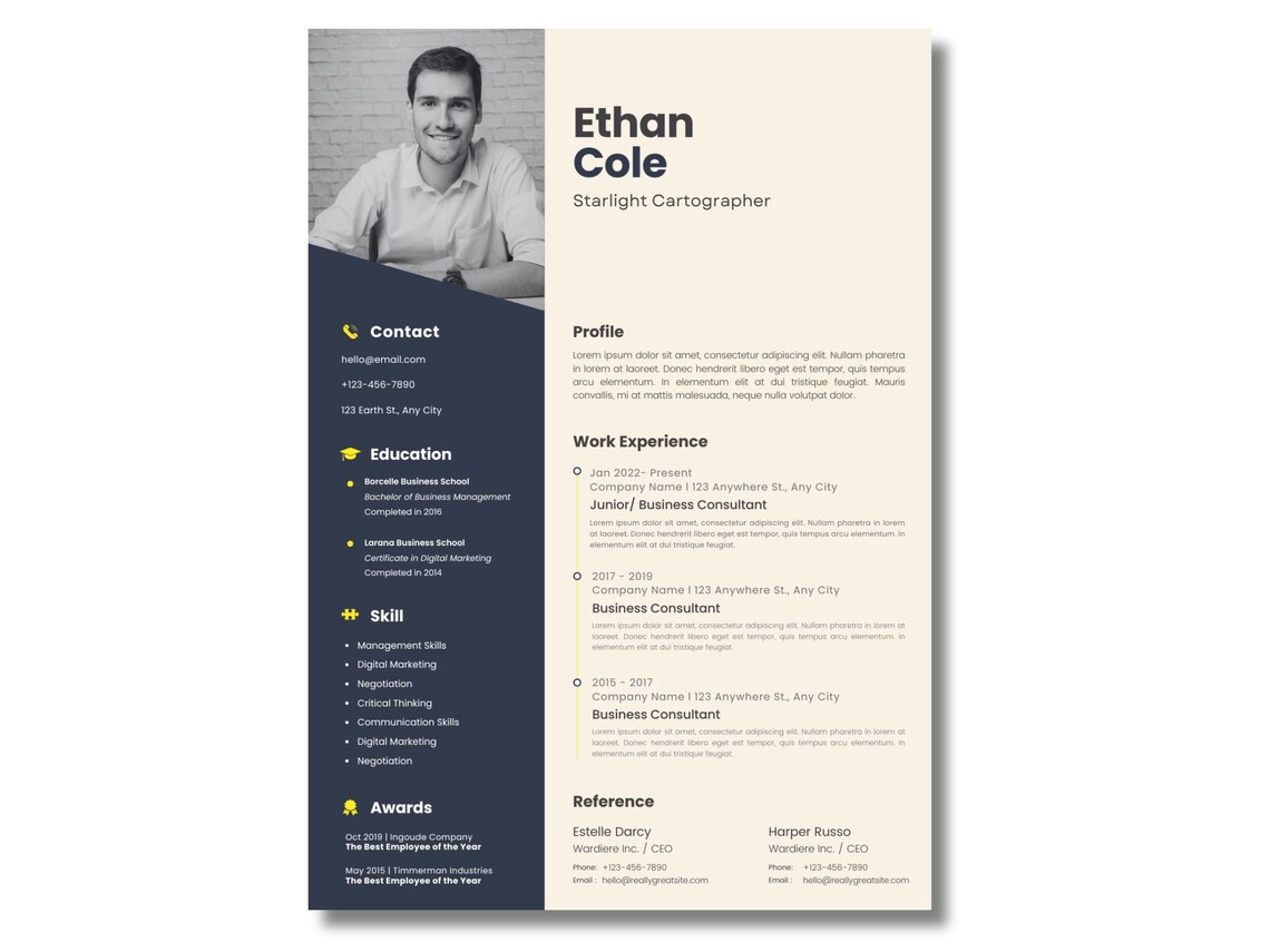 Clean & Modern Canva Resume Template | Editable CV Design for Job ...