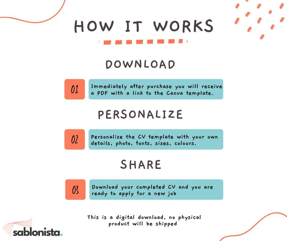 Creative Canva Resume Template | Fully Customizable CV | Instant