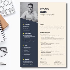 Clean & Modern Canva Resume Template | Editable CV Design for Job ...