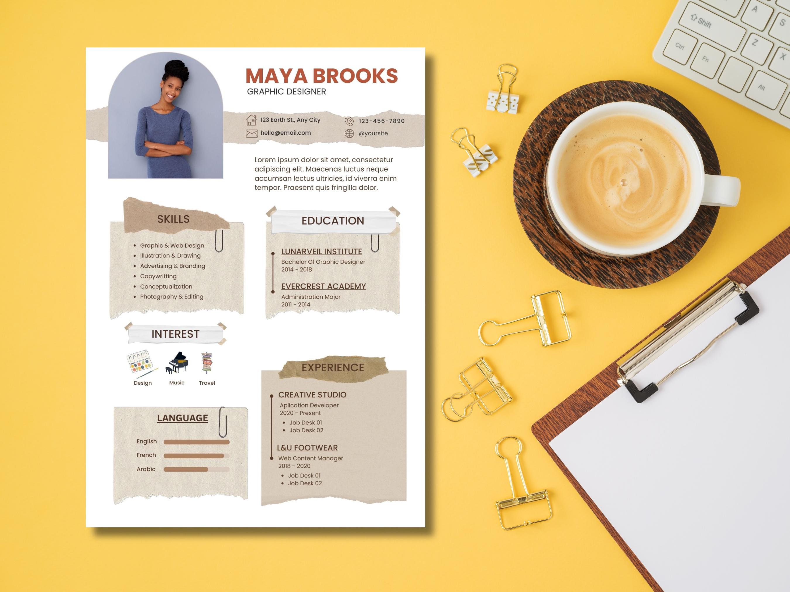 Creative Canva Resume Template | Fully Customizable CV | Instant ...