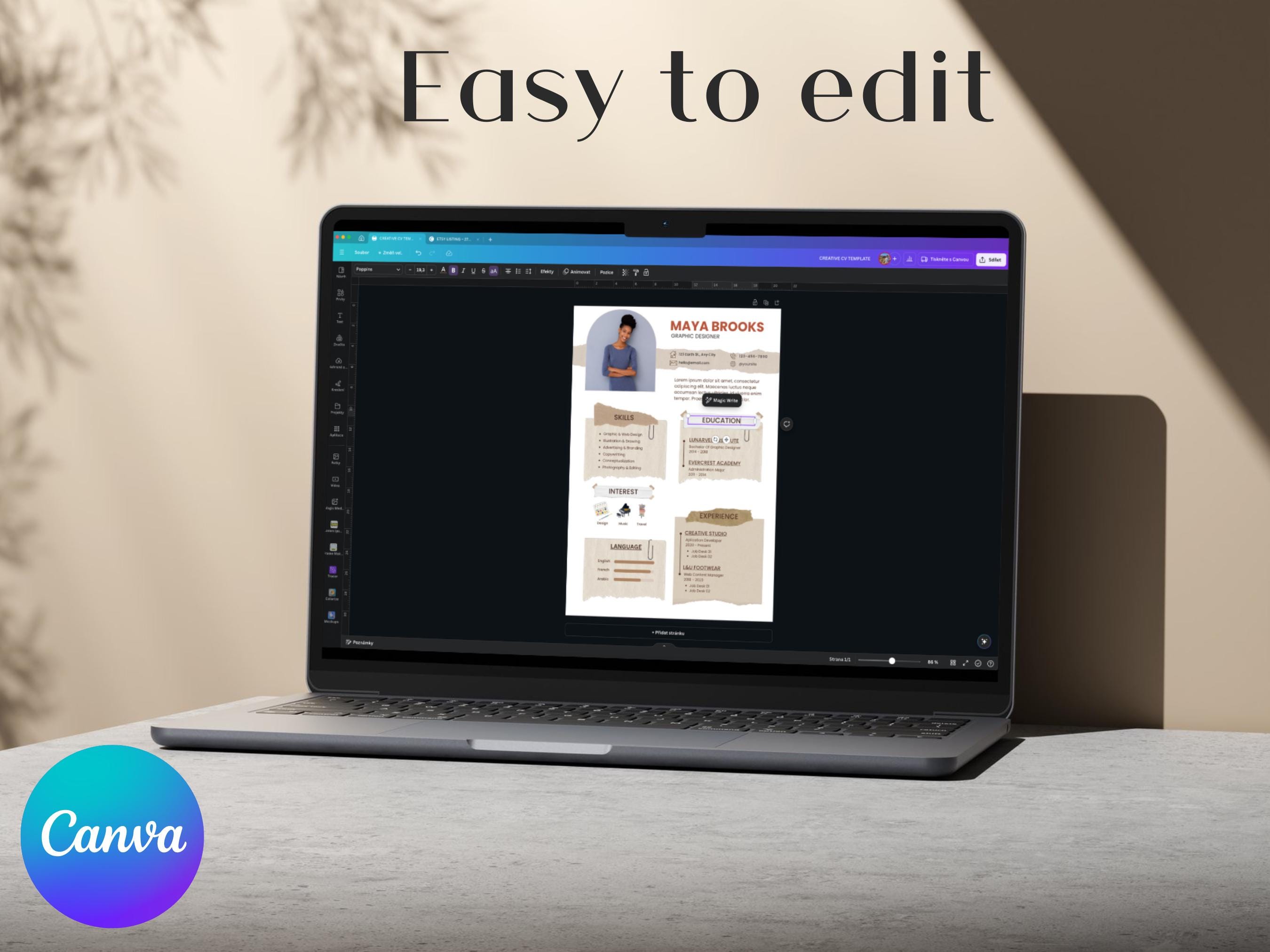 FREE CUSTOMIZABLE RESUME CANVA visual data 6