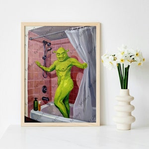 Shrek pod prysznicem (widok z przodu) – do pobrania w wersji cyfrowej