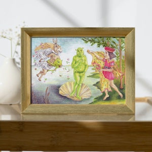 The Birth of Shrek Drawing (Parody of The Birth of Venus) - Printable Download