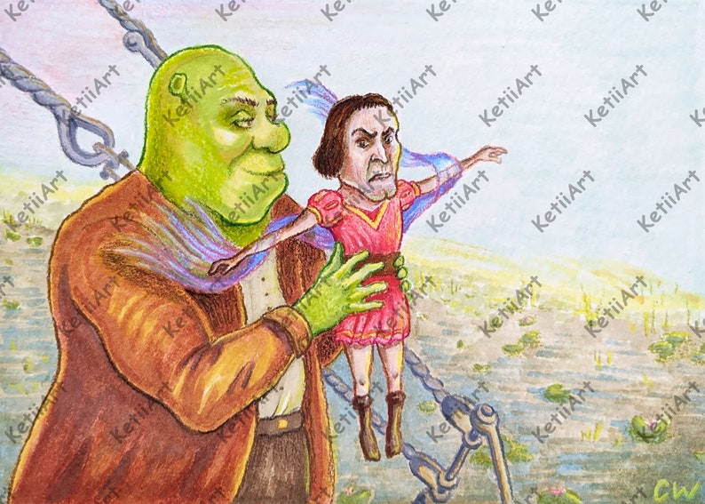 Titanic Shrek &amp; Lord Farquaad Drawing Printable Download - Etsy Canada