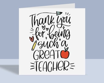 Thank You For Being Such A Great Teacher | Teacher, Thank You, Apple, For Him, For Her, A6