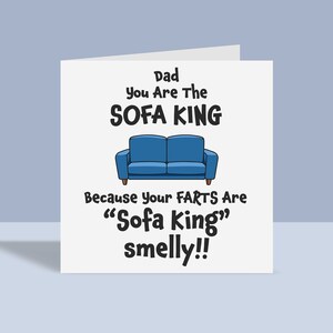 Sofa King - Tarjeta de felicitación para el día del padre, cumpleaños o para él, tamaño A6