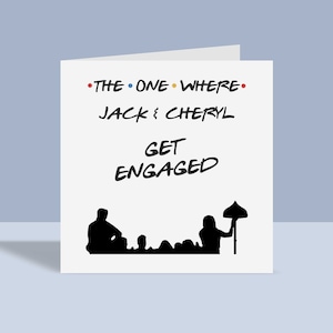 La carte de fiançailles personnalisée inspirée par des amis | Fiancés, couple heureux, carte de voeux,