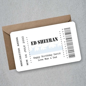 Personalised Custom | Concert/Gig Ticket , Gift Card,