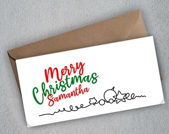 Personalised Christmas Money Wallet | Gift Voucher Envelope | Christmas Money Card | Gift for Friends | Xmas Money Wallet