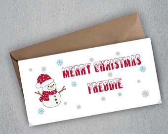 Personalised Snowman Christmas Money Wallet | Gift Voucher Envelope | Christmas Money Card | Gift for Friends | Xmas Money Wallet