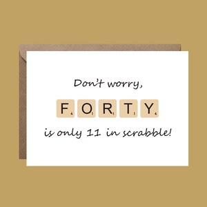 Tarjeta de felicitación de cumpleaños de Scrabble Age, feliz cumpleaños, para él, para ella, cumpleaños importante, tamaño A6